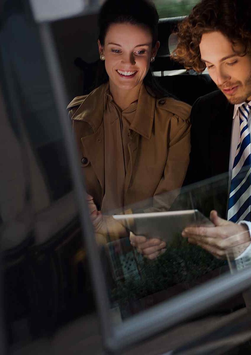 Man looking at financial data